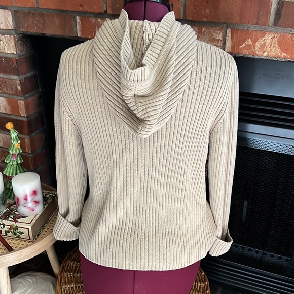 Youth size L Vintage rib-knit button down hooded cardigan - Picture 7 of 10